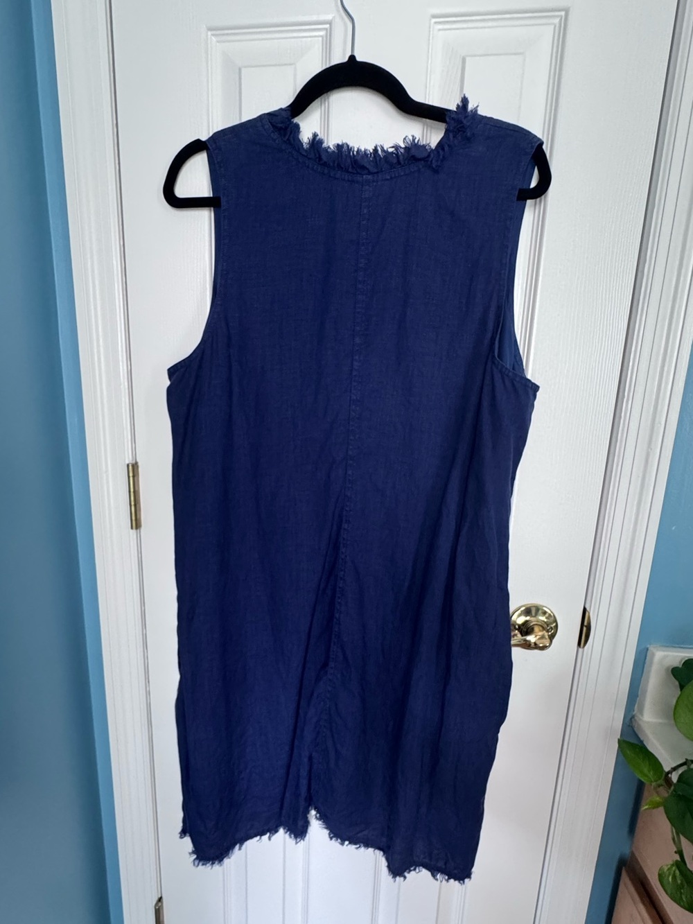 Tommy Bahama Linen V-Neck Sleeveless Dress in Indigo - Picture 2 of 5